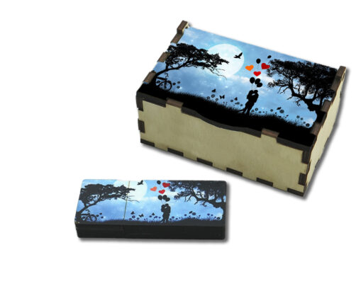 Ξύλινο USB 64GB και θήκη με εκτύπωση